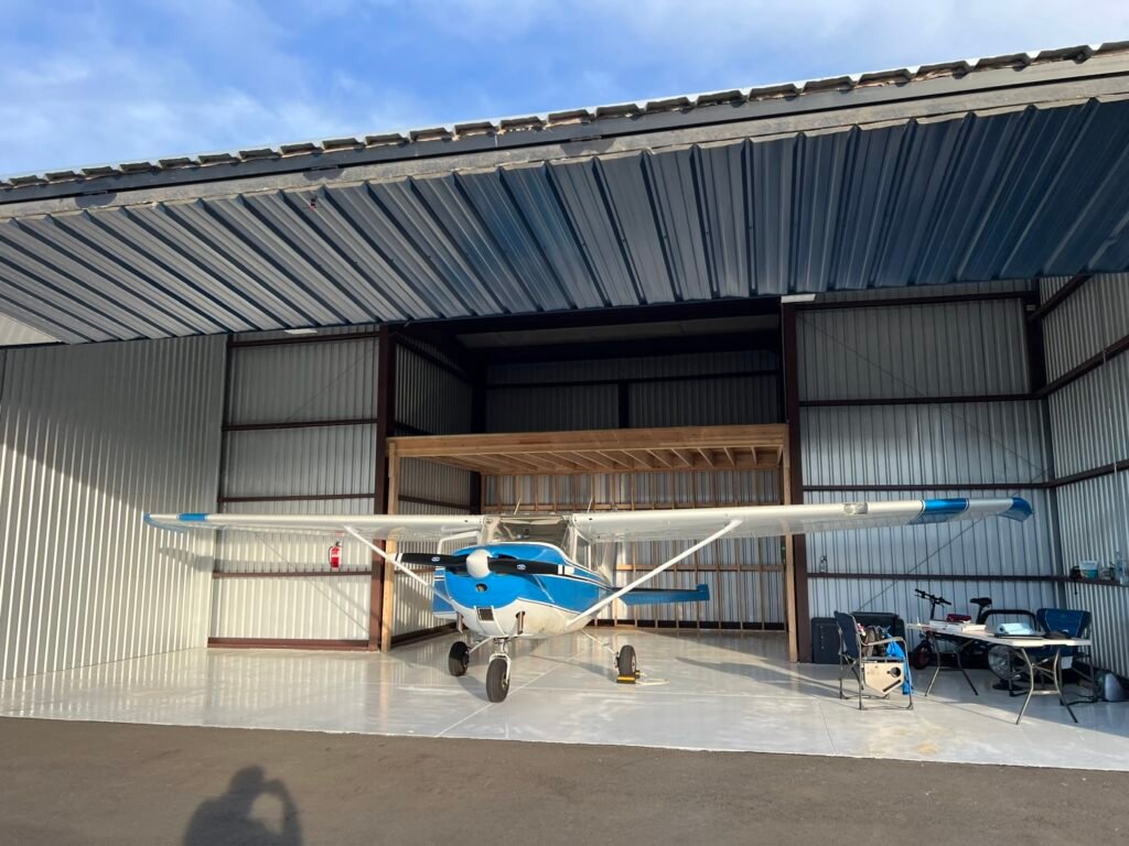 Thomas chilling in a hangar