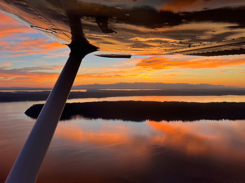 Sunset over Skagit Bay on the way back to Arlington